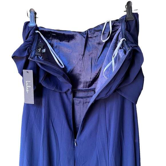 NWT Lulu’s Enduring Love Navy Blue Off-the-Shoulder Maxi Formal Dress - Picture 15 of 16
